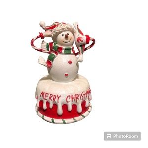 Vintage Wind Up Musical Snowman Christmas Collectible Limited Edition Seasonal